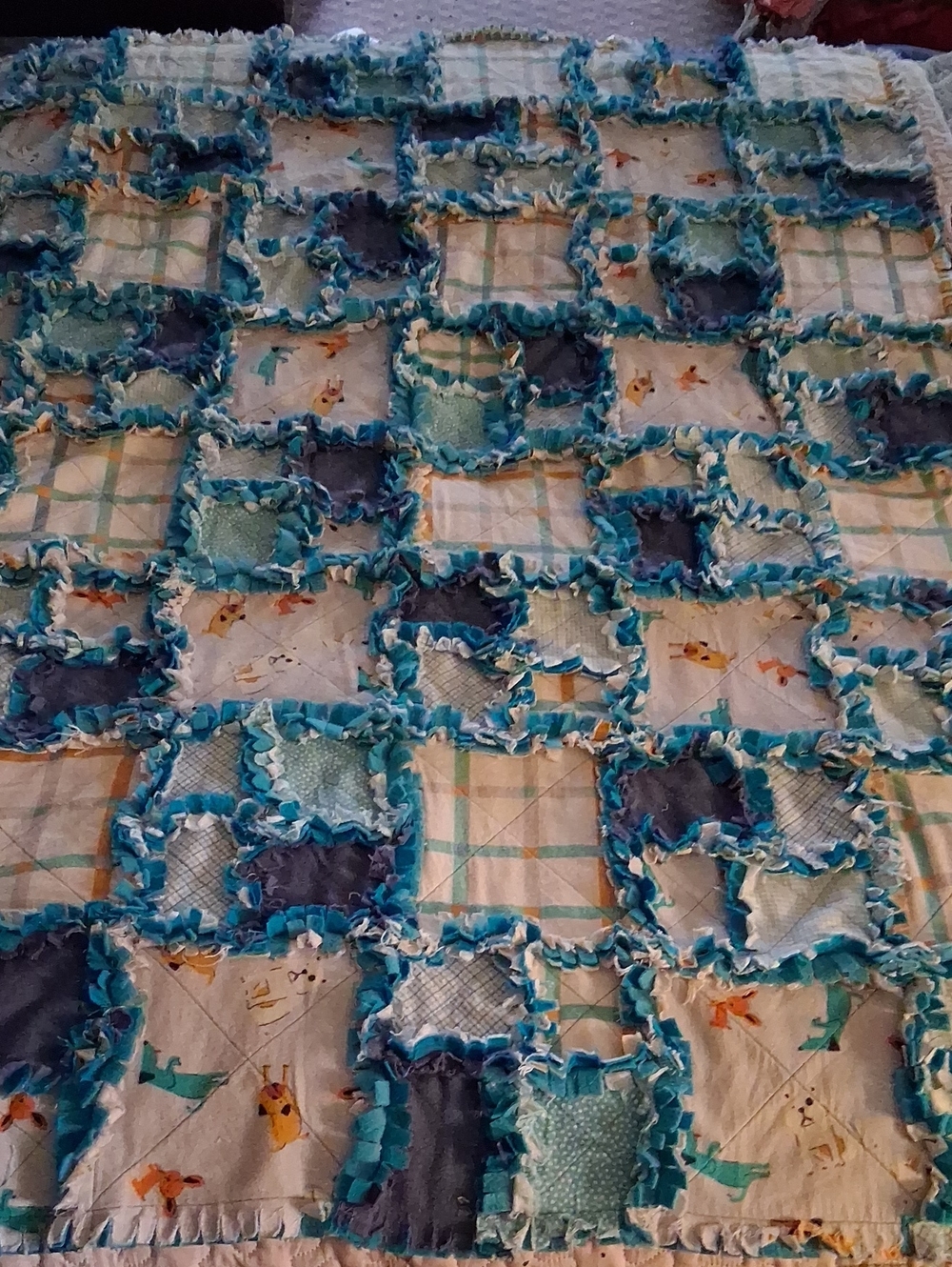 Baby Rag Quilt 58 X 44 Handmade